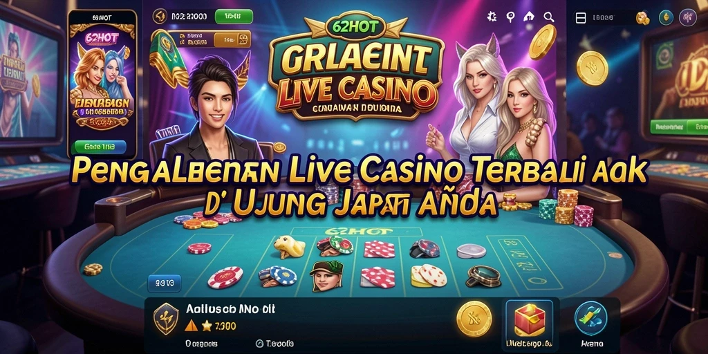 Tampilan gameplay Live Casino yang nyata dan menarik di 62HOT.