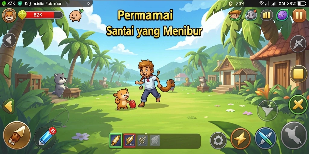 Tampilan permainan santai 8ZK yang penuh warna.