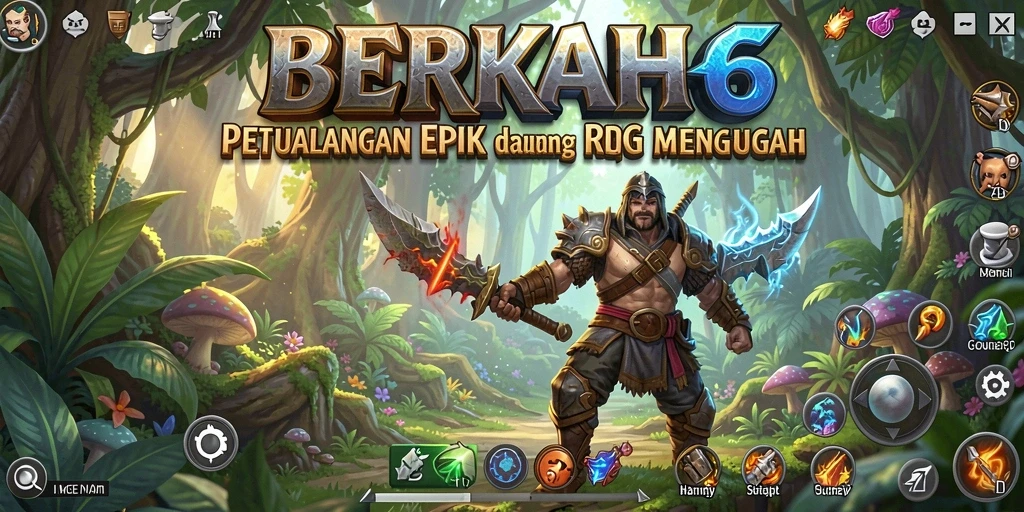 Screenshot gameplay yang menampilkan pertarungan epik dalam BERKAH6.