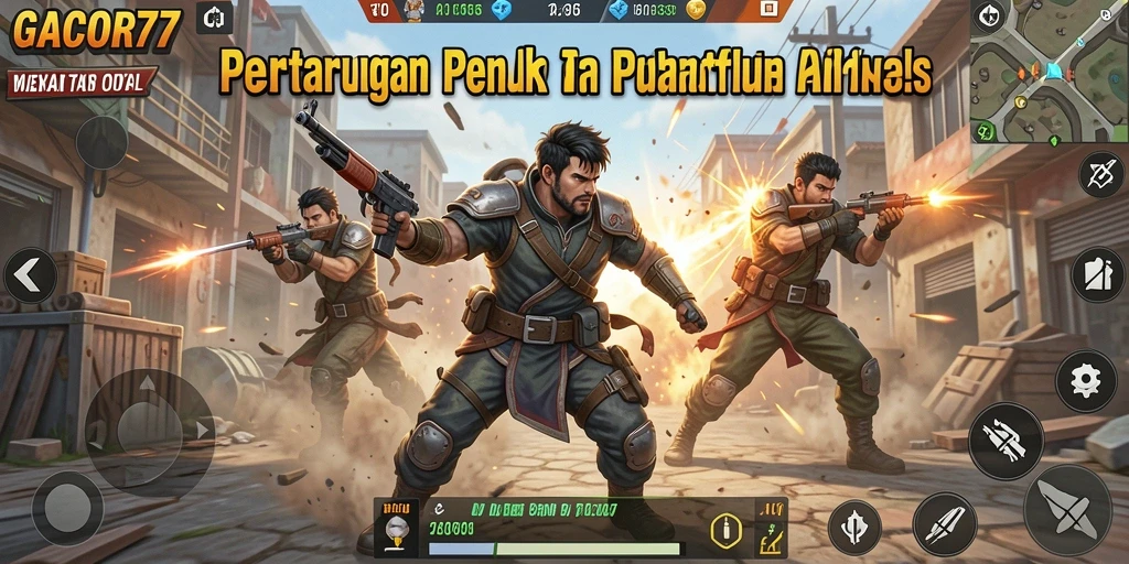 Tampilan gameplay GACOR77 yang penuh aksi dalam Battle Royale.