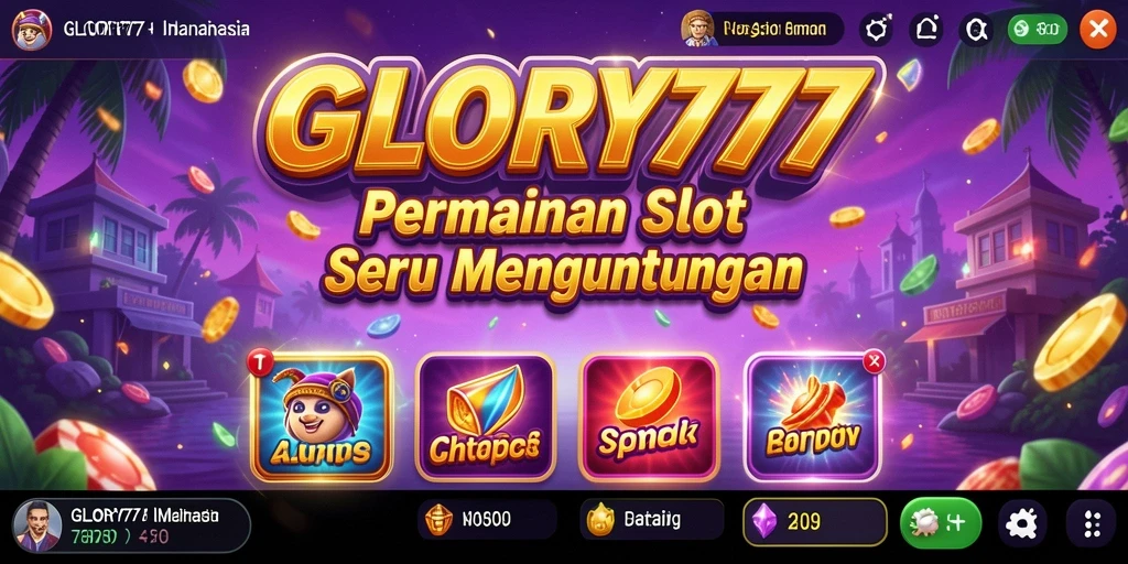 Tampilan gameplay Slot GLORY777 yang menarik dan menghibur.