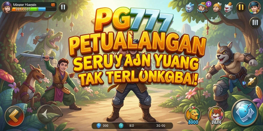Tampilan gameplay <strong>PG777</strong> dengan karakter dan lingkungan petualangan.